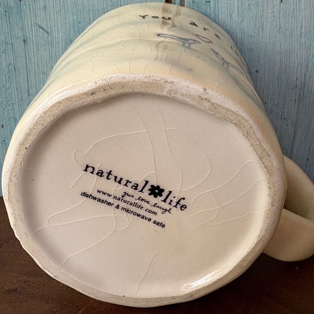 Cream-Colored Mug with Heart & Bird and Saying: “You are loved” - Picture 5 of 8